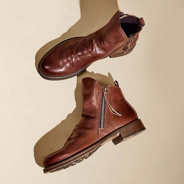 Robuste Herren Stiefel aus Leder, elegant mit Schnürung, perfekt für Freizeit & Business Casual.