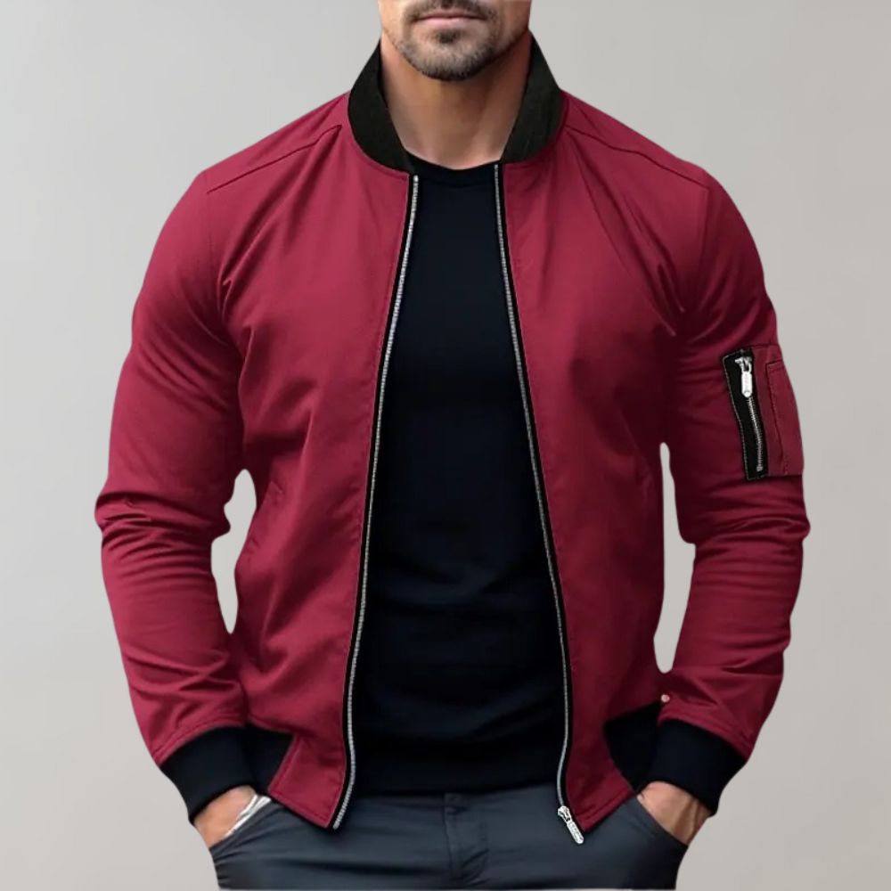 Praktische, leichte Herren Bomberjacke. Perfekt als stylische Ganzjahres- & Freizeitjacke für den Mann.