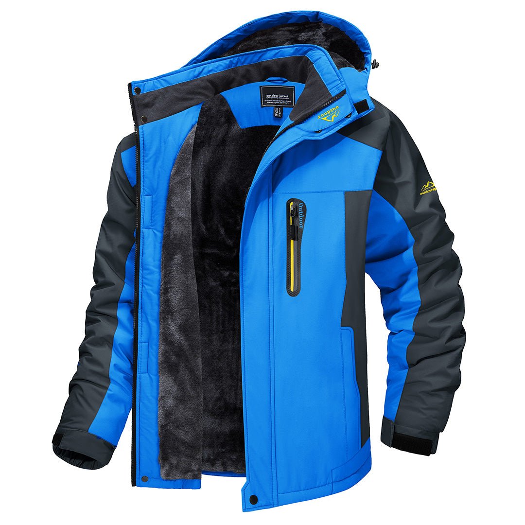 Warme Outdoor-Winterjacke für Herren mit robustem Reißverschluss, schützt zuverlässig vor Kälte und Wind.