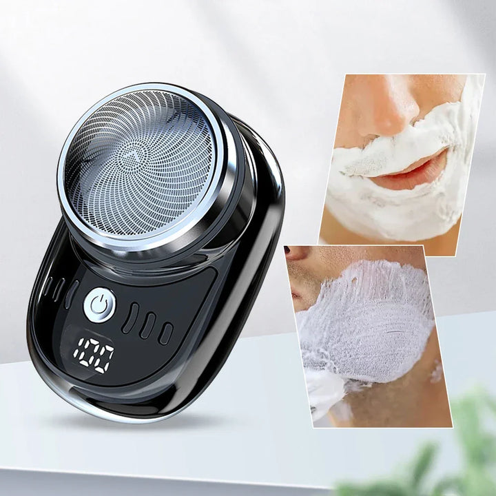 Handlicher Mini-Elektrorasierer für Herren. Ergonomisches Design für einfache, schnelle & glatte Rasur jederzeit.