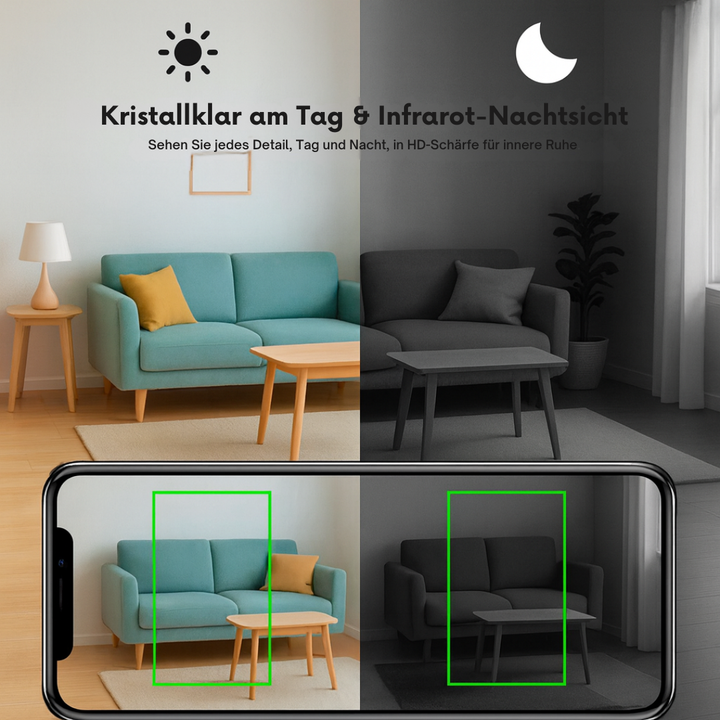 Sicherheitskamera: Mini WLAN Kamera mit Nachtsicht, Bewegungserkennung & 32 GB Speicher für Ihr Zuhause.