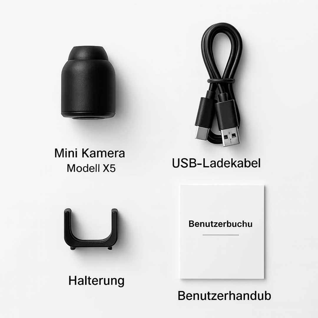 Professionelle Mini Überwachungskamera mit WLAN, Nachtsicht und 32 GB Speicherkarte für optimale Sicherheit.