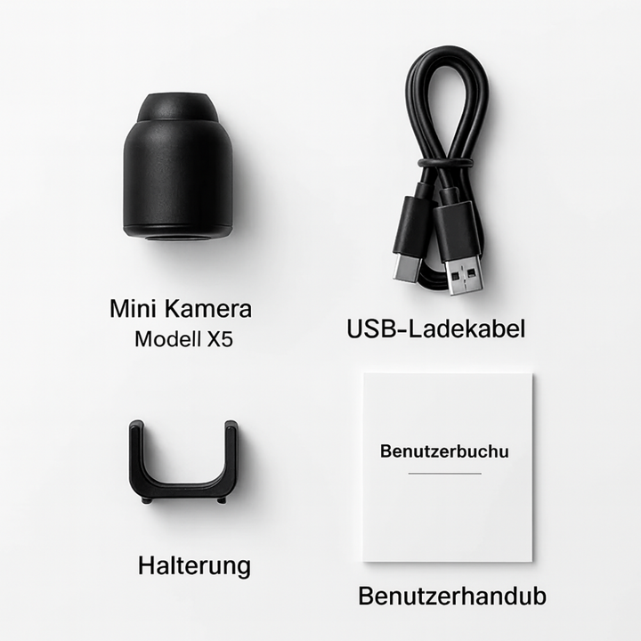 Professionelle Mini Überwachungskamera mit WLAN, Nachtsicht und 32 GB Speicherkarte für optimale Sicherheit.