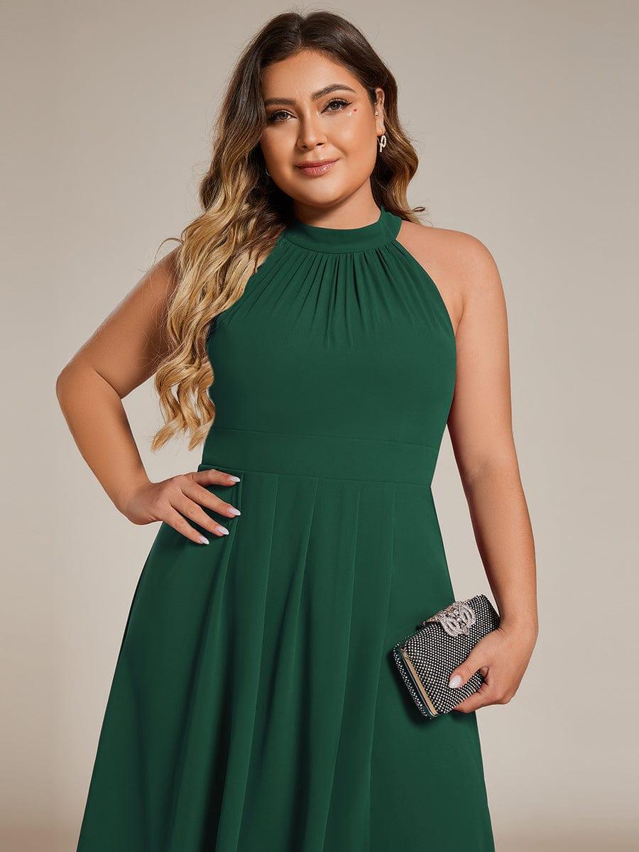 Komfortables & schickes Damen Halterneck Midikleid, A-Linie, perfekt als Hochzeitsgast.