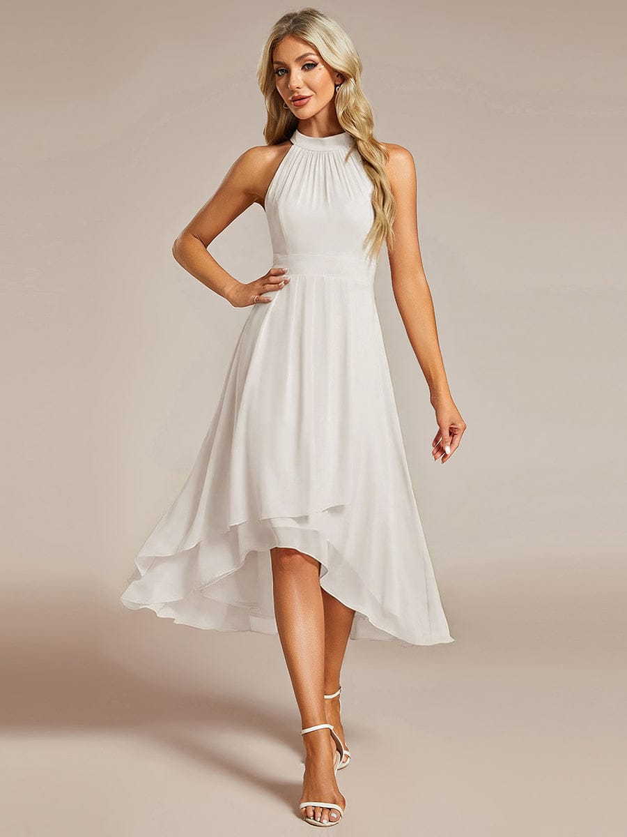 Festliches Halterneck Damenkleid, A-Linie, Midilänge, fließend für glamouröse Events.