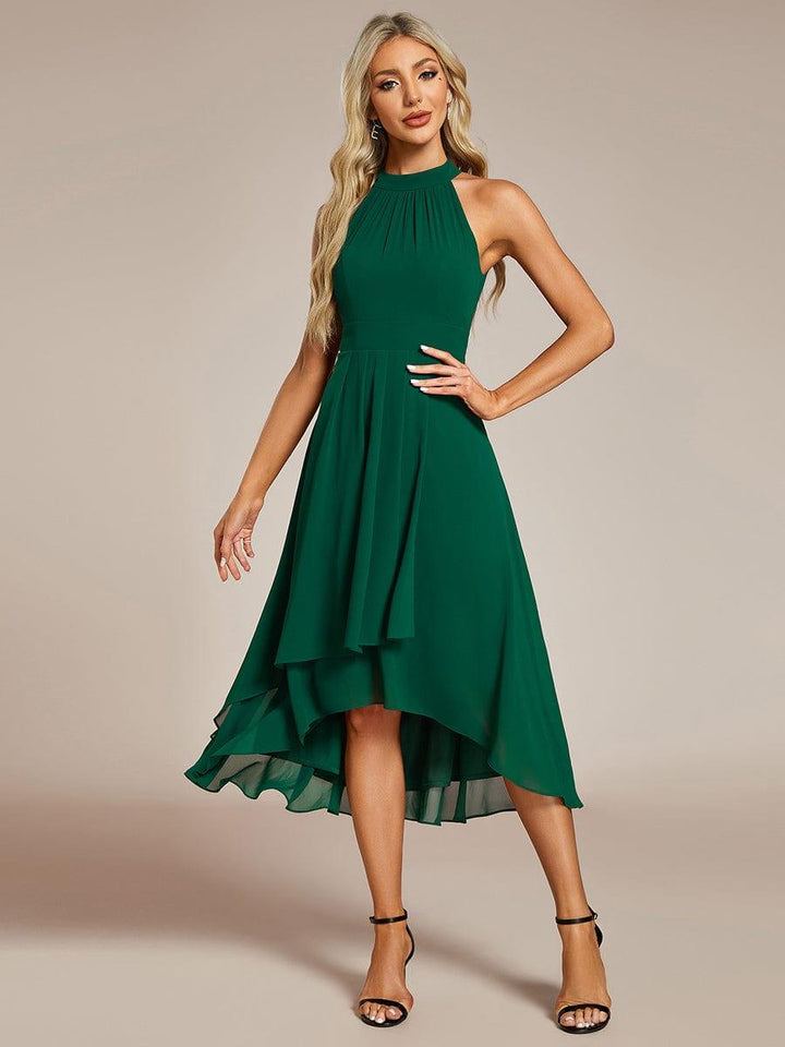 Vielseitiges A-Linie Halterneck Midikleid für Damen, festlich, für Cocktail- & Gartenpartys.