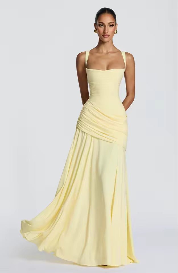 Damen Maxikleid, elegantes Abendkleid mit Herzausschnitt & Raffung. Ideal für Hochzeitsgäste, festlich & stilvoll.