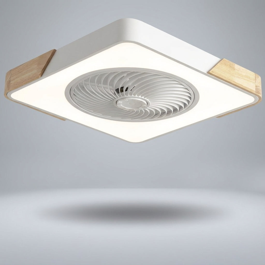 Kompakter Deckenventilator mit LED-Beleuchtung, Fernbedienung. Perfekte Luftzirkulation, leise Funktion.