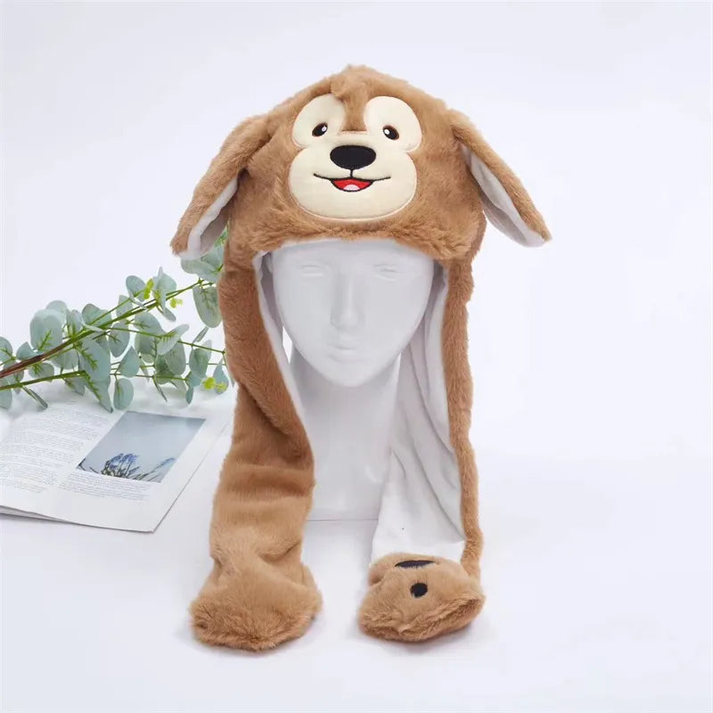 Geschenkidee: Warme Plüschmütze mit Hasenohren, die sich bewegen, für Jung & Alt.