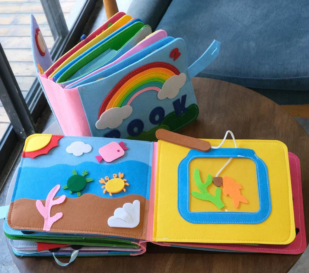 Einzigartiges Filzgeschichten-Buch für Kinder, Montessori-Prinzipien, unterstützt die frühkindliche Entwicklung.