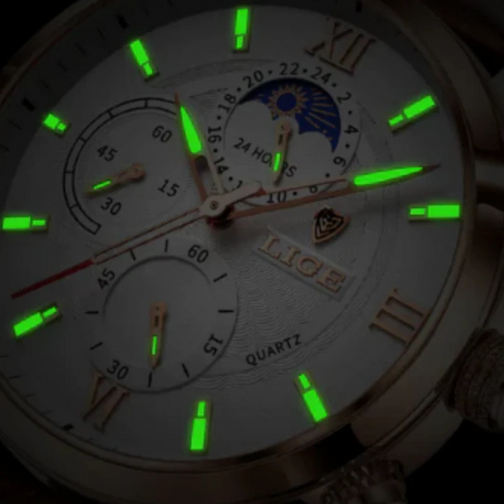 Zeitlose Eleganz: Davion Herrenuhr mit Quarzwerk, echtem Lederarmband und klassischem Design für den Mann.