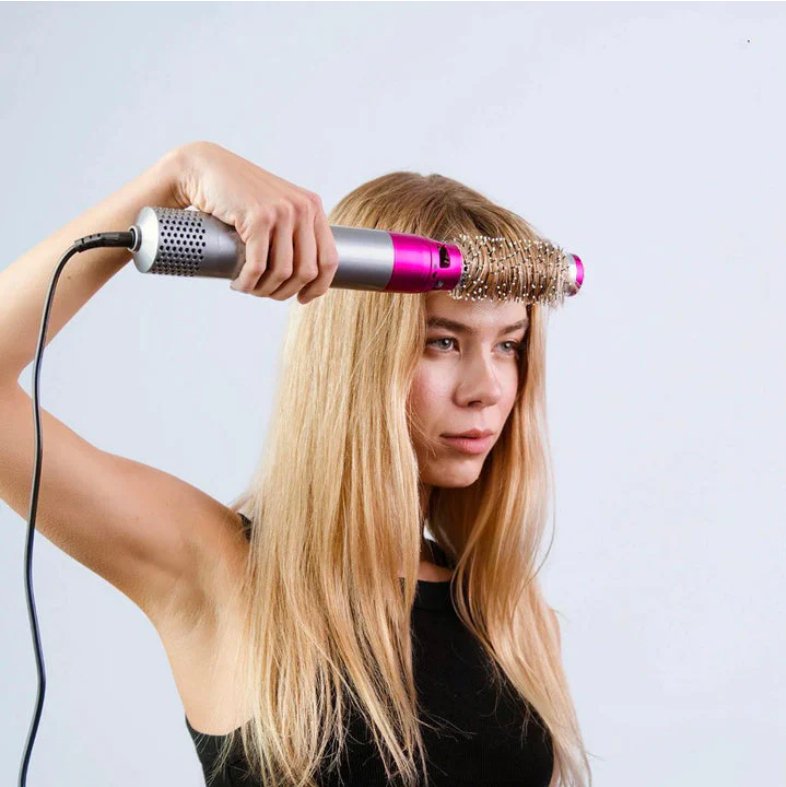 Vielseitiger 5-in-1 Styling-Profi: Haarstyler mit Föhn, Lockenstab, Glätteisen & Volumenbürste.