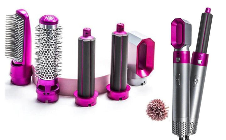 Eleganter 5-in-1 Airstyler für schonendes Styling. Inklusive Lockenstab und Glätteisenfunktion.