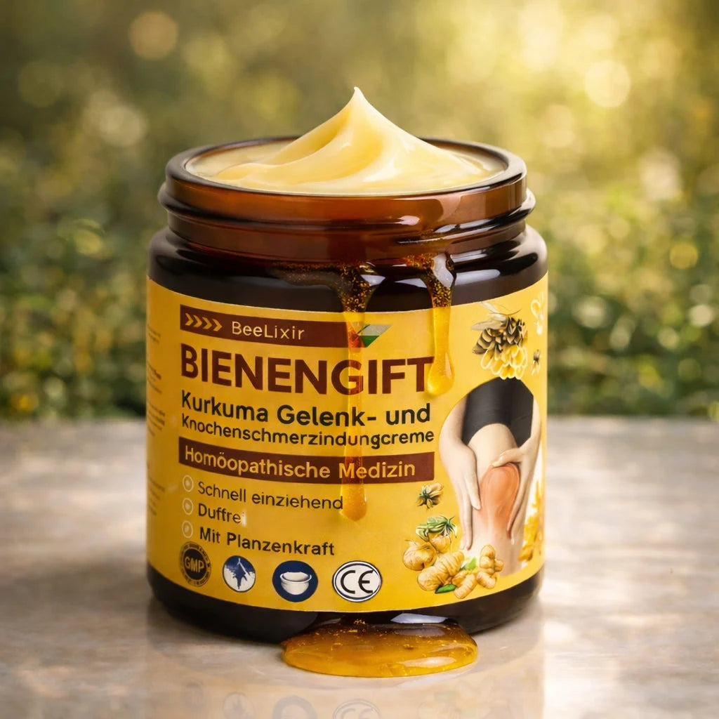 Geschmeidige Textur der Bienengift Gesichtscreme, angereichert mit Hyaluron & Kollagen für Hautpflege.
