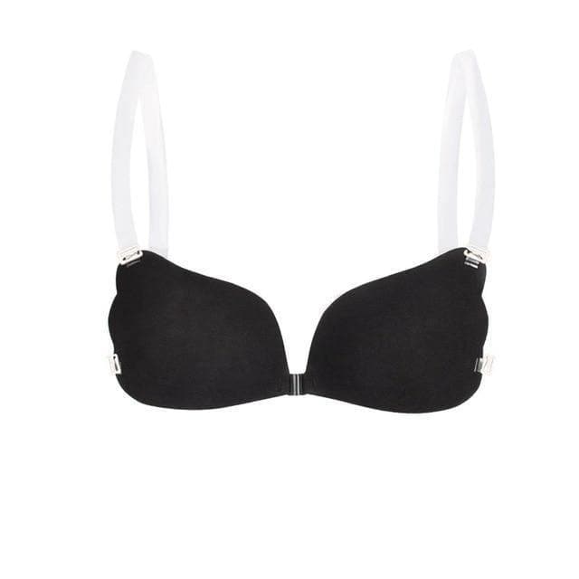 Eleganter nahtloser Damen-BH mit transparenten Schulterträgern, für perfekten, unsichtbaren Halt und Frontverschluss.