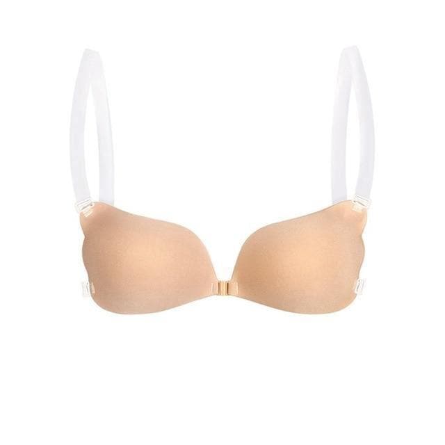 Damen-Dessous: Nahtloser BH mit transparenten Trägern, selbsttragend für rückenfreie Mode; unsichtbarer Komfort.