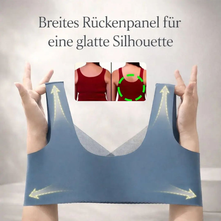Komfortabler Damen-BH ohne Bügel. Der nahtlose Stoff sorgt für eine glatte Silhouette und unsichtbaren Tragekomfort.