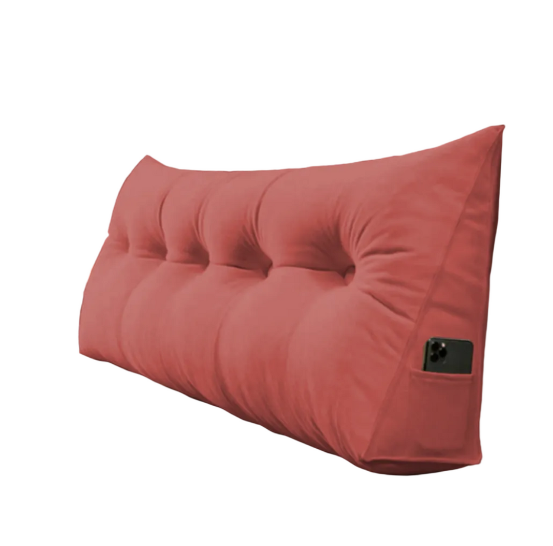 Waschbares Keilkissen mit Baumwollbezug. Ideal als ergonomisches Lesekissen für Bett und Sofa.
