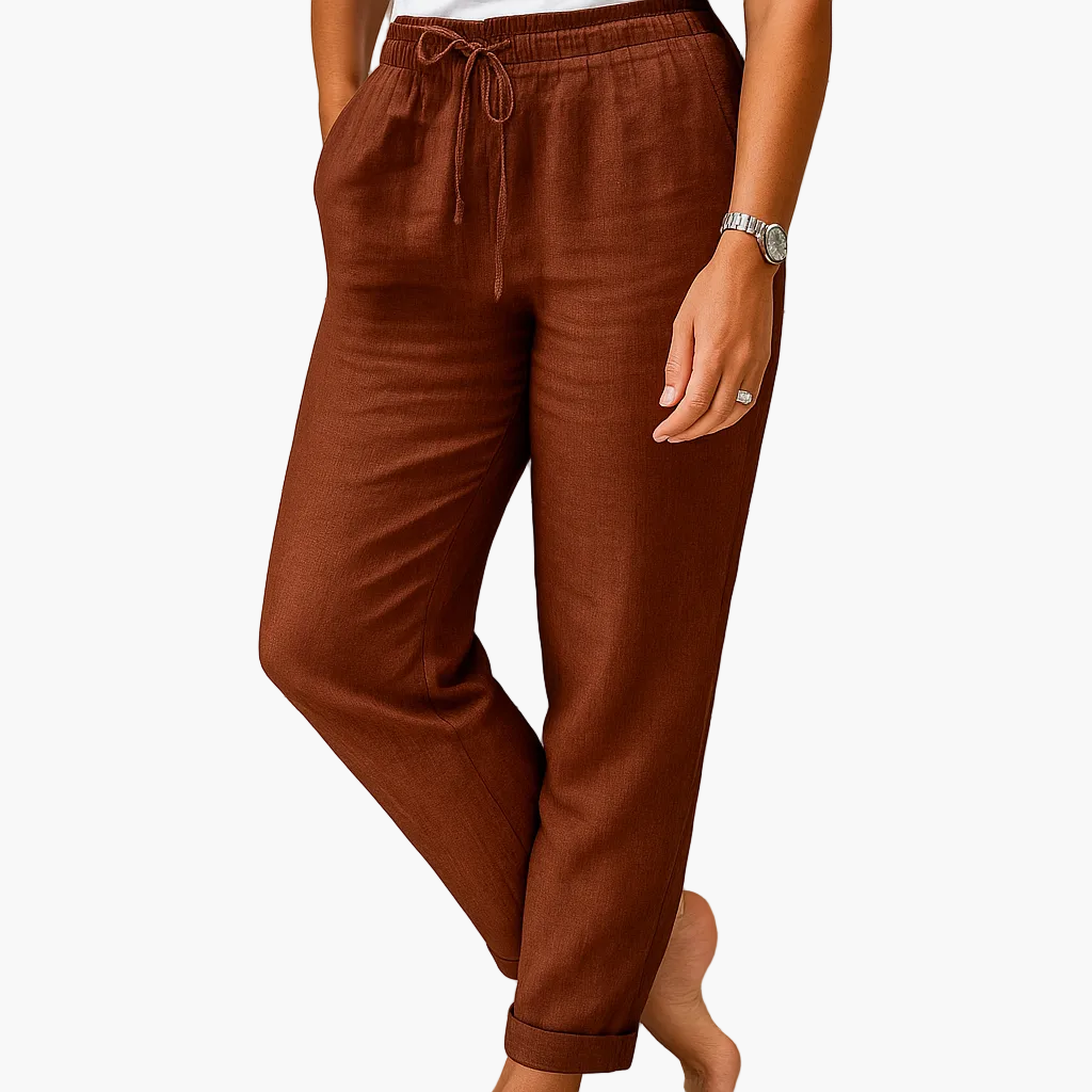 Weiche Damen Freizeithose mit praktischem Kordelzug, eine vielseitige und bequeme Casual Hose für jede Aktivität.