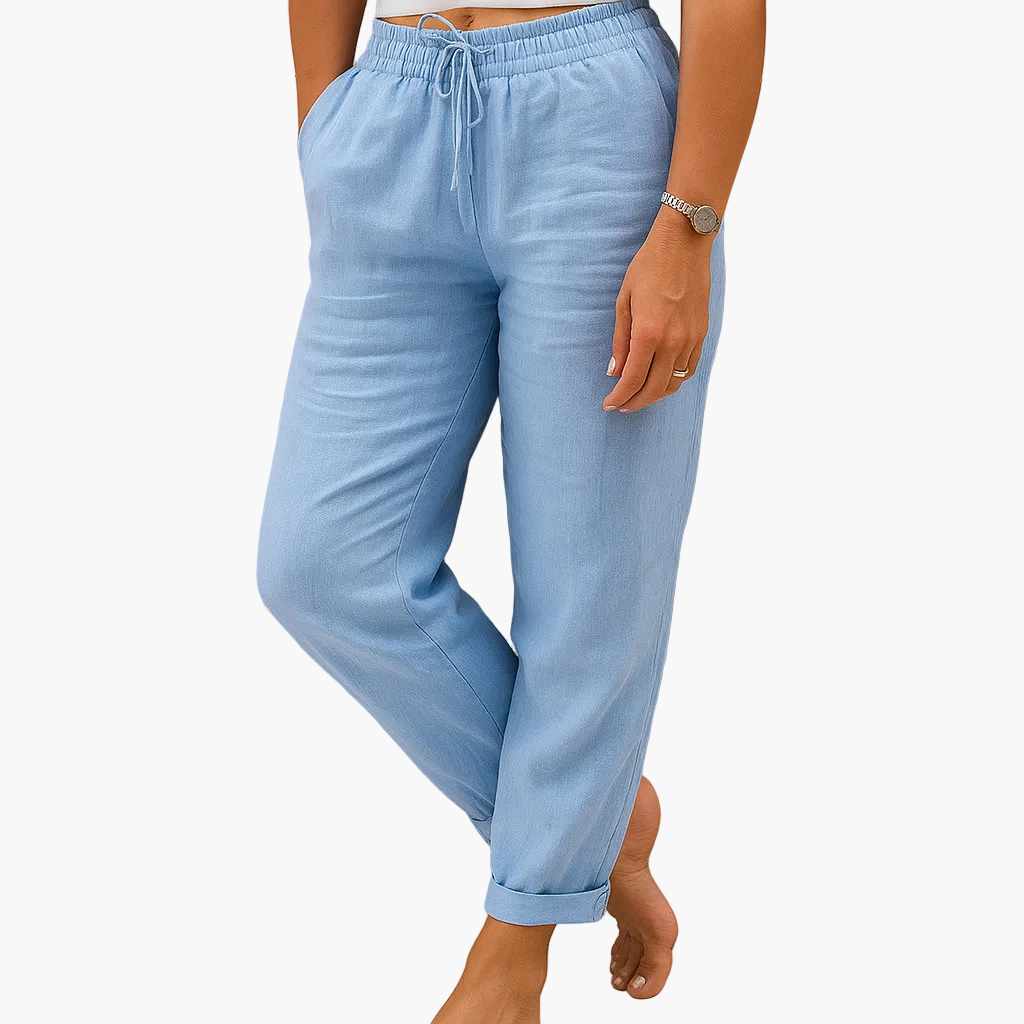 Bequeme Damen Freizeithose als lockere Sommerhose, perfekt für warme Tage, Urlaub oder entspannte Momente.