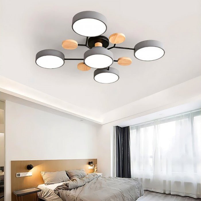 Energieeffiziente skandinavische LED-Deckenleuchte. Stilvolle Beleuchtung für Zuhause.