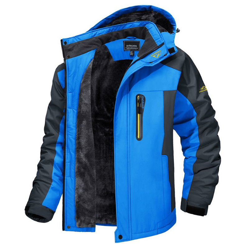Herren winddichte & wasserdichte Outdoorjacke für Abenteuer, Kälteschutz und Regenschutz, ideal für Sport & Freizeit.