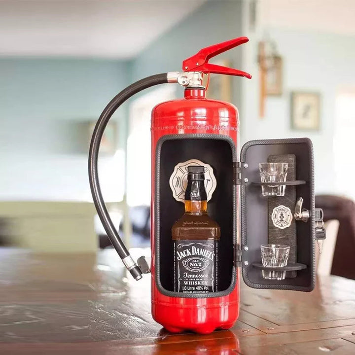 Origineller Feuerlöscher Flaschenhalter, ideal als Barzubehör, Wohndekoration & einzigartige Geschenkidee.