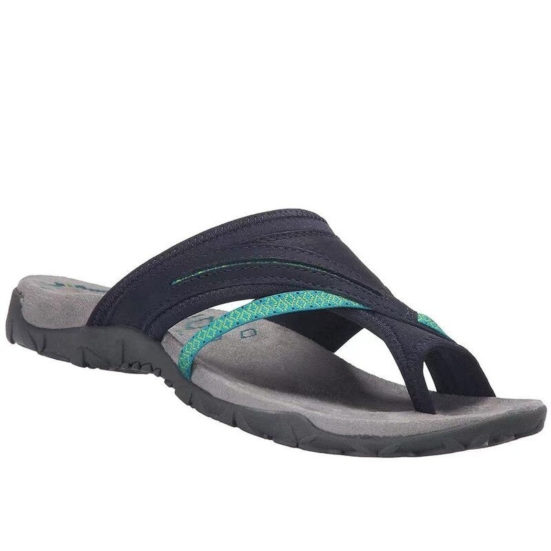 Sommerleichte Komfort Sandalen für Damen, orthopädisches Fußbett & rutschfeste Laufsohle.