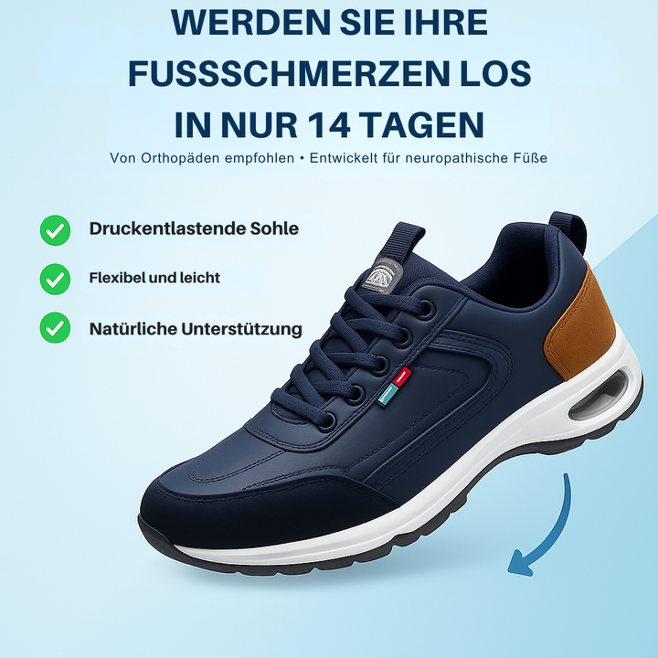Leichte orthopädische Herren Komfortschuhe, schmerzfrei, für entspannte Schritte und gute Fußgesundheit.