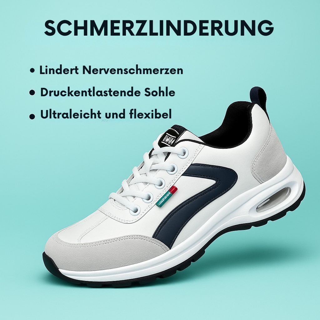 Bequeme Herrenschuhe, orthopädisch, schmerzfrei, perfekt für lange Tage und verbesserte Fußgesundheit.