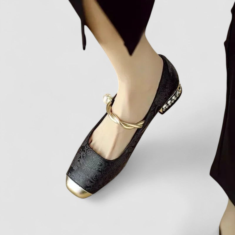 Damen-Komfortschuhe: orthopädische Mary Janes mit Vintage-Charme und Blockabsatz.