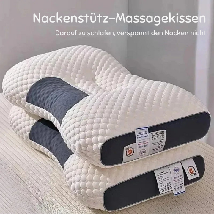 Nackenstützkissen für tiefe Entspannung im Schlafzimmer, ideal für Seitenschläfer und Rückenschläfer.