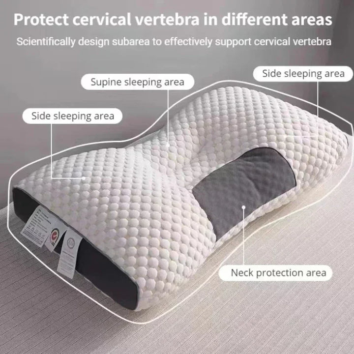 Ergonomisches RelaxForm Kopfkissen aus Sojafasern mit Massagefunktion gegen Nacken- & Schulterschmerzen.
