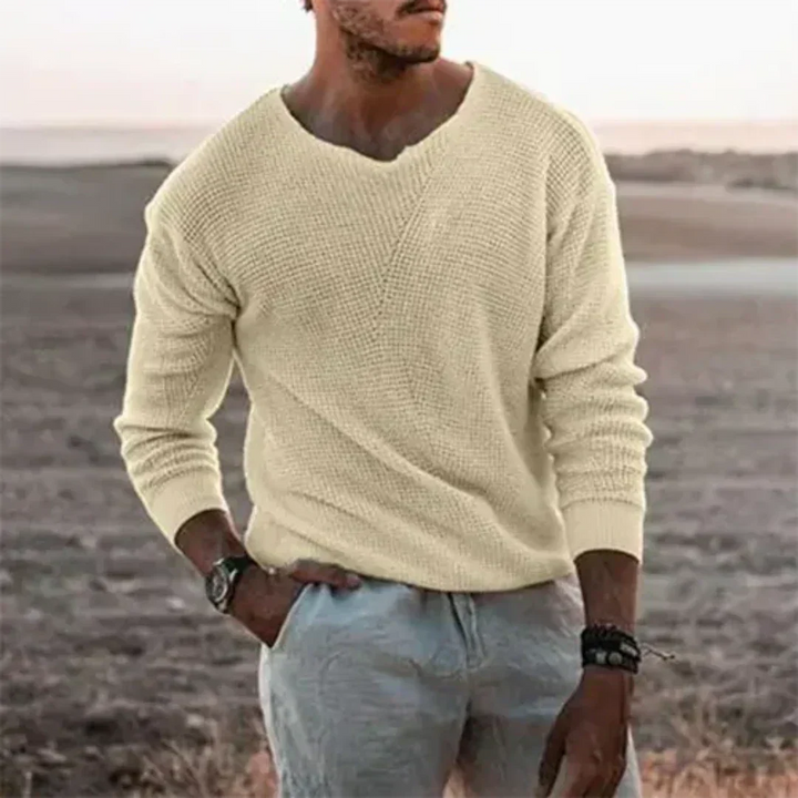 Herren Strickpullover Sigfried Langarm, warm und bequem. Perfekt für stilvolle Herbst- und Wintermode für Männer.