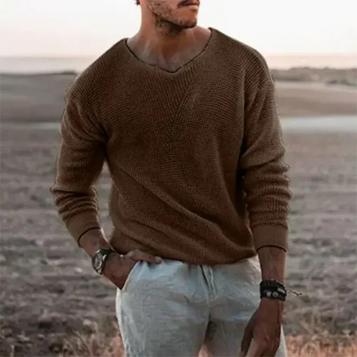 Männer Strickpullover Sigfried. Zeitloser Langarmpullover, warm & stylish für Herbst- und Winteroutfits.