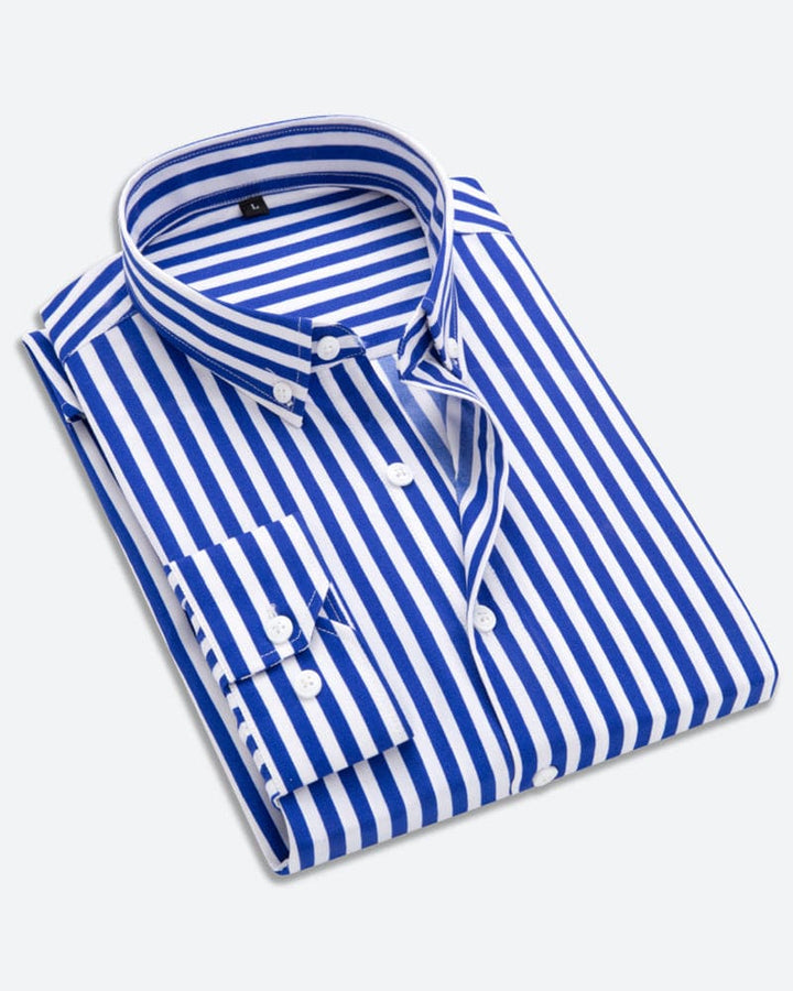 Hochwertiges, gestreiftes Herrenhemd "Matteo". Klassisches Langarmhemd, elegant für Business, bequem für Freizeit & Alltag.