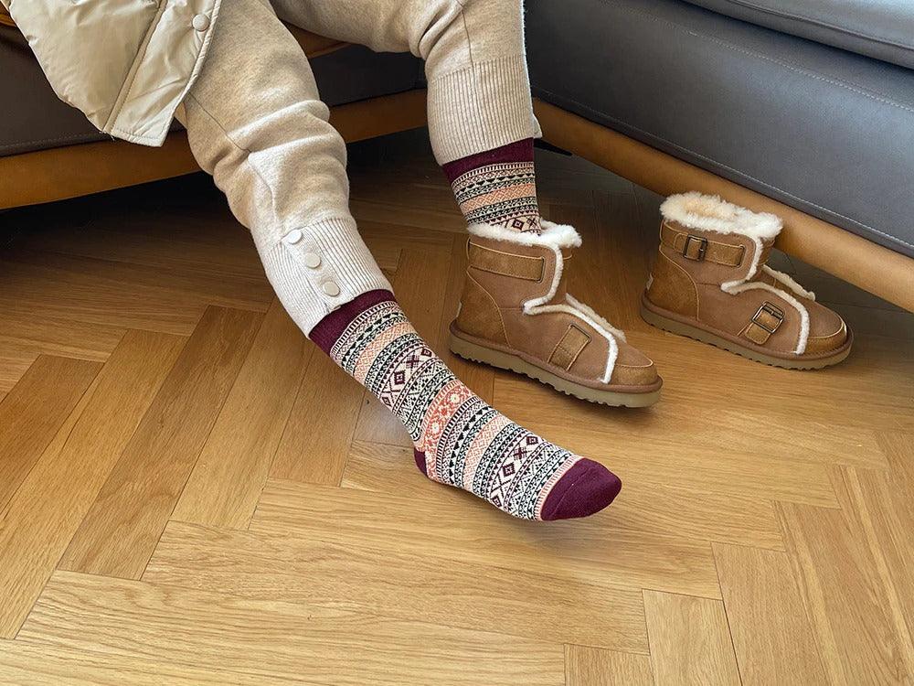5 Paar skandinavische Unisex Wintersocken, warm, strapazierfähig, ideal für Outdoor-Aktivitäten.