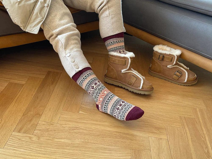 5 Paar skandinavische Unisex Wintersocken, warm, strapazierfähig, ideal für Outdoor-Aktivitäten.