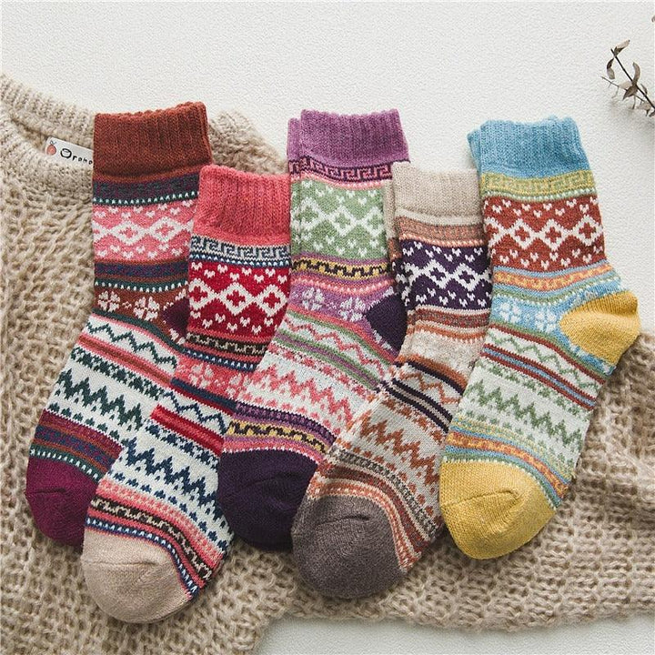 5 Paar skandinavische Wintersocken, warm, unisex, ideal als Alltagssocken und Stiefelsocken.