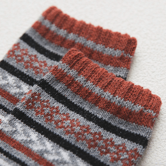 Warme Thermo-Wintersocken im 5er-Pack, skandinavisches Muster, geeignet für Damen und Herren.