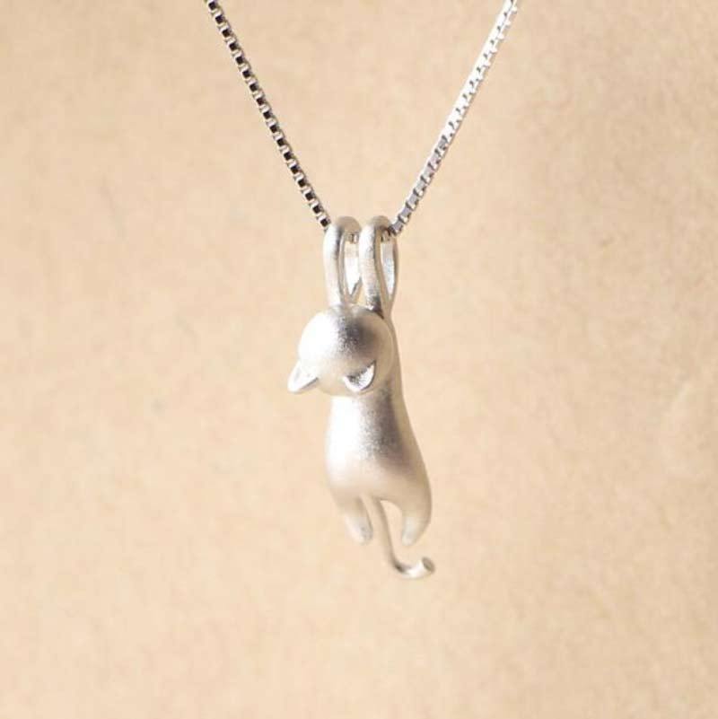 Elegante 925 Silber Katzenkette für Damen mit filigranem Tieranhänger. Perfekter Schmuck für Katzenliebhaber.