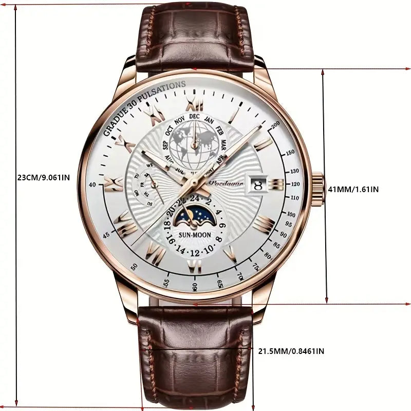 Elegante Herren Automatik Armbanduhr aus Edelstahl mit Saphirglas. Hochwertiges mechanisches Uhrwerk.