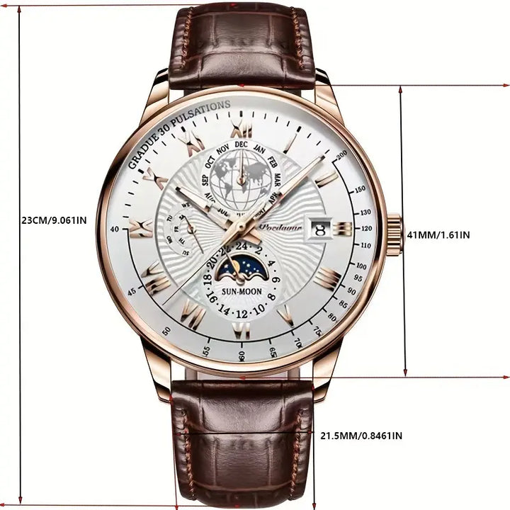 Elegante Herren Automatik Armbanduhr aus Edelstahl mit Saphirglas. Hochwertiges mechanisches Uhrwerk.