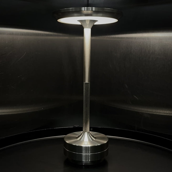 Flexible kabellose Metall-Tischleuchte, LED, dimmbar, perfekt für Lese- und Ambientebeleuchtung.