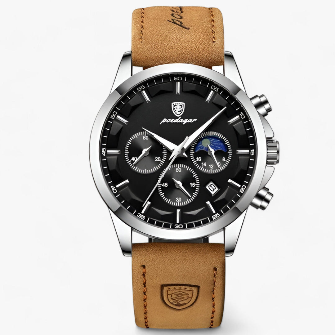 Robuste Cassian Herrenuhr aus Titanstahl, wasserdicht und elegant, ein vielseitiges Accessoire.