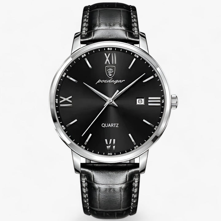 Männer Luxus-Armbanduhr 'Adrien' mit geschmeidigem Lederband, perfekt für Business und formelle Anlässe.