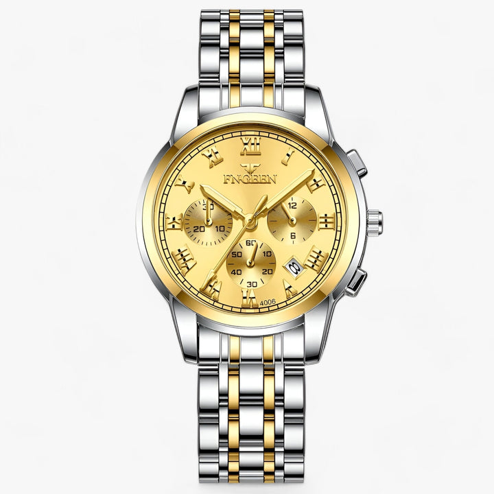 Elegante Titan Damenuhr Clémence in Silber-Gold für stilvolle Frauen. Luxuriöses Accessoire.