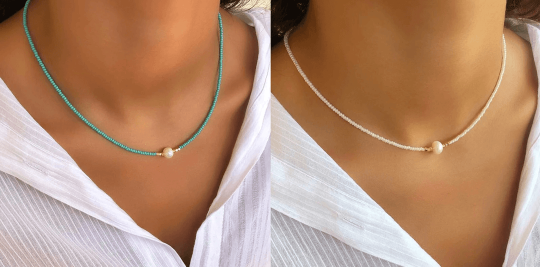 Die klassische Damen Perlenkette, perfekt für besondere Anlässe oder als elegantes Alltags-Accessoire.