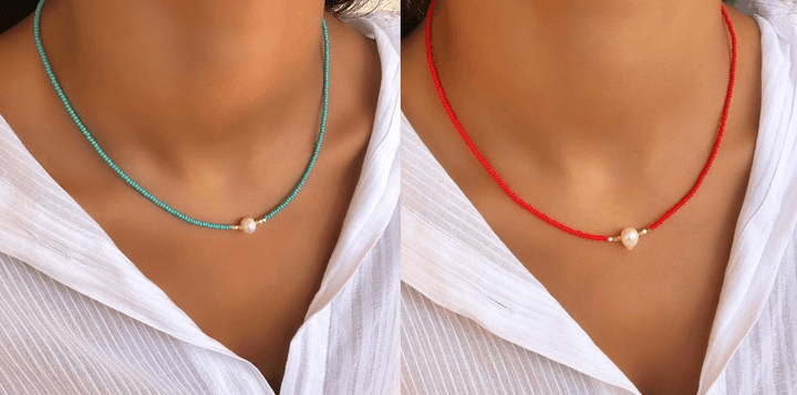 Hochwertige Süßwasserperlenkette für Damen, ein zeitloses Schmuckstück, das Eleganz ausstrahlt.