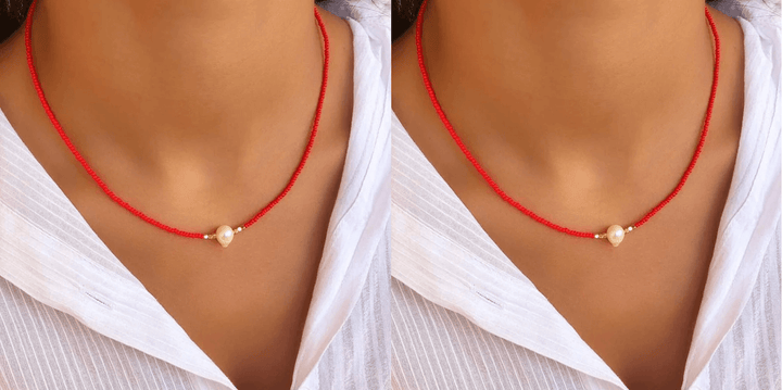 Perlenkette für Damen, ein zeitloses Geschenk. Handverlesene Süßwasserperlen unterstreichen die Eleganz.